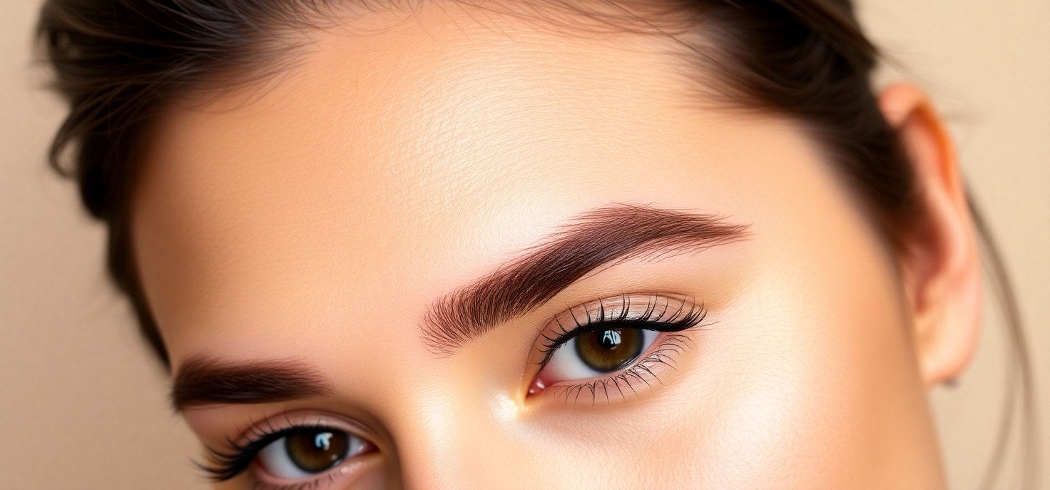 Background image showing perfectly styled eyebrows